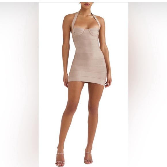 knee length dresses for ladies VESPERA BANDAGE MINI DRESS